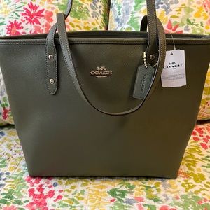 Olive Green Coach Shoulder Bag NWT